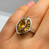 925 Sterling Silver Citrine Ring Size 6.5