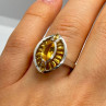 925 Sterling Silver Citrine Ring Size 6.5