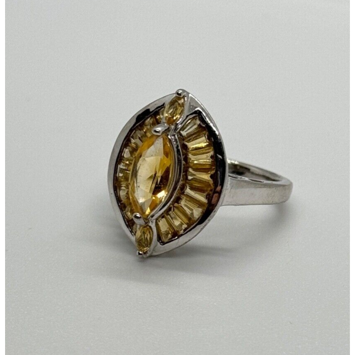 925 STERLING SILVER CITRINE RING SIZE 6.5