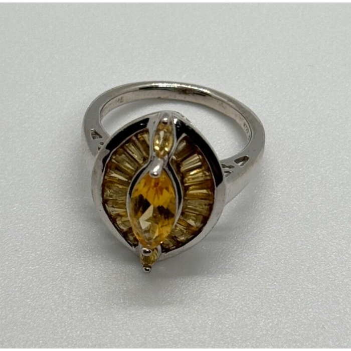 925 STERLING SILVER CITRINE RING SIZE 6.5