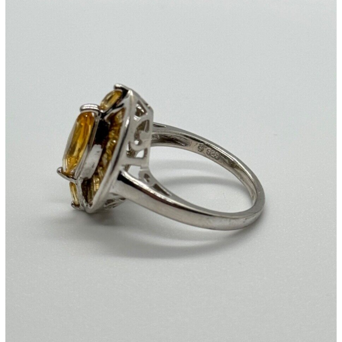 925 STERLING SILVER CITRINE RING SIZE 6.5