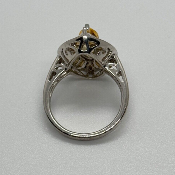 925 Sterling Silver Citrine Ring Size 6.5