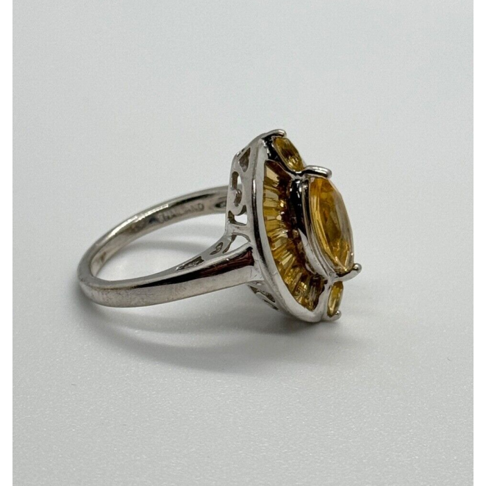 925 STERLING SILVER CITRINE RING SIZE 6.5