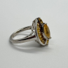 925 Sterling Silver Citrine Ring Size 6.5