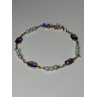 14K YELLOW GOLD AMETHYST & PEARLS BRACELET LENGTH 7