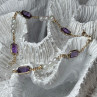 14K Yellow Gold Amethyst & Pearls Bracelet Length 7