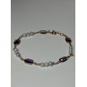 14K YELLOW GOLD AMETHYST & PEARLS BRACELET LENGTH 7