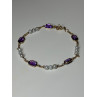 14K YELLOW GOLD AMETHYST & PEARLS BRACELET LENGTH 7