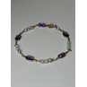 14K YELLOW GOLD AMETHYST & PEARLS BRACELET LENGTH 7