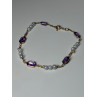 14K YELLOW GOLD AMETHYST & PEARLS BRACELET LENGTH 7