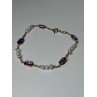 14K YELLOW GOLD AMETHYST & PEARLS BRACELET LENGTH 7