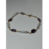 14K YELLOW GOLD AMETHYST & PEARLS BRACELET LENGTH 7