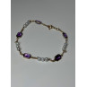 14K YELLOW GOLD AMETHYST & PEARLS BRACELET LENGTH 7