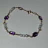 14K Yellow Gold Amethyst & Pearls Bracelet Length 7