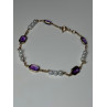 14K YELLOW GOLD AMETHYST & PEARLS BRACELET LENGTH 7