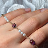 14K Yellow Gold Amethyst & Pearls Bracelet Length 7