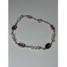 14K YELLOW GOLD AMETHYST & PEARLS BRACELET LENGTH 7