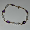 14K Yellow Gold Amethyst & Pearls Bracelet Length 7