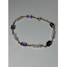 14K YELLOW GOLD AMETHYST & PEARLS BRACELET LENGTH 7