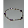 14K YELLOW GOLD AMETHYST & PEARLS BRACELET LENGTH 7