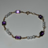 14K Yellow Gold Amethyst & Pearls Bracelet Length 7