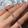 14K Yellow Gold Amethyst & Pearls Bracelet Length 7