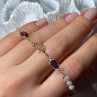 14K Yellow Gold Amethyst & Pearls Bracelet Length 7