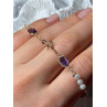 14K YELLOW GOLD AMETHYST & PEARLS BRACELET LENGTH 7