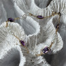 14K Yellow Gold Amethyst & Pearls Bracelet Length 7