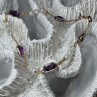 14K Yellow Gold Amethyst & Pearls Bracelet Length 7
