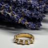 925 Sterling Silver Gold Plated Pearl Ring Size 6.5