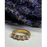 925 STERLING SILVER GOLD PLATED  PEARL RING SIZE 6.5