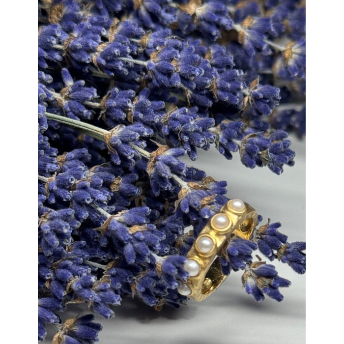 925 STERLING SILVER GOLD PLATED  PEARL RING SIZE 6.5