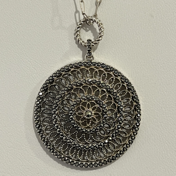 925 Sterling Silver Marcasite Necklace