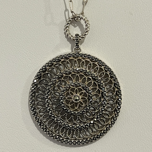 925 Sterling Silver Marcasite Necklace