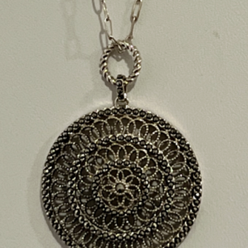 925 Sterling Silver Marcasite Necklace