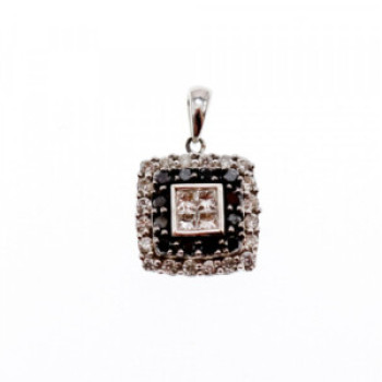 14K White Gold Sapphires & Diamonds Pendant