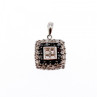 14K White Gold Sapphires & Diamonds Pendant