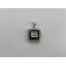 14K WHITE GOLD SAPPHIRES & DIAMONDS PENDANT