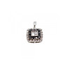 14K WHITE GOLD SAPPHIRES & DIAMONDS PENDANT