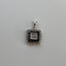 14K White Gold Sapphires & Diamonds Pendant