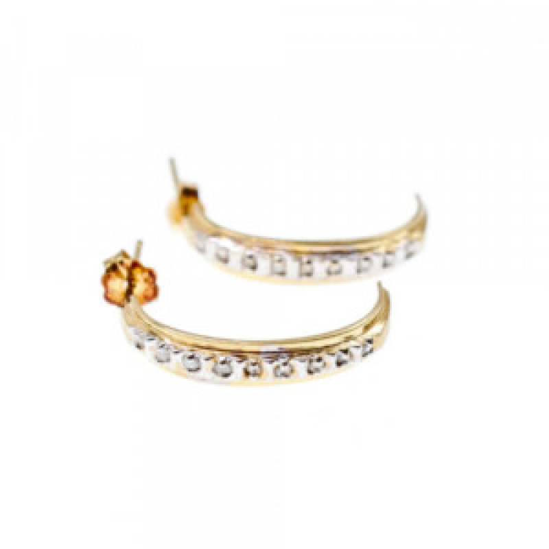14K Yellow Gold Diamonds Earrings