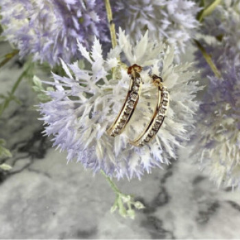 14K Yellow Gold Diamonds Earrings