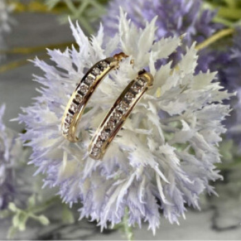 14K Yellow Gold Diamonds Earrings
