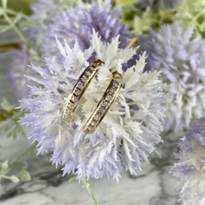 14K Yellow Gold Diamonds Earrings