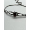 925 STERLING SILVER SPINEL & CZ HEART BRACELET