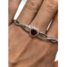 925 STERLING SILVER SPINEL & CZ HEART BRACELET