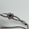 925 Sterling Silver Spinel & CZ Heart Bracelet