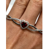 925 STERLING SILVER SPINEL & CZ HEART BRACELET
