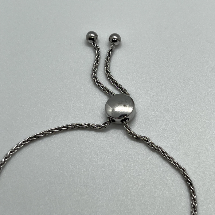 925 Sterling Silver Spinel & CZ Heart Bracelet